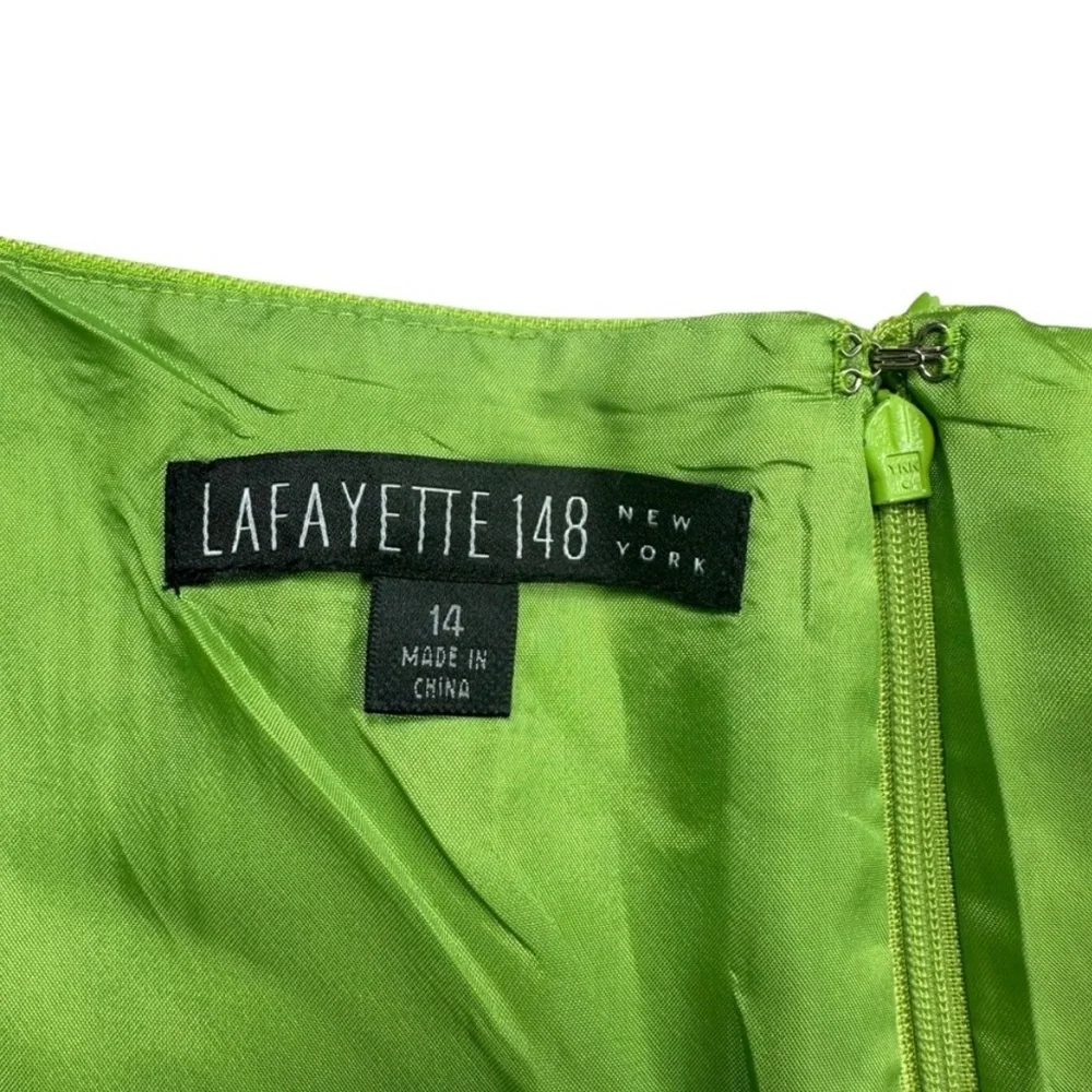 LAFAYETTE 148 NEW YORK: Green Sleeveless Midi Linen Dress &  Blazer Set -size 14